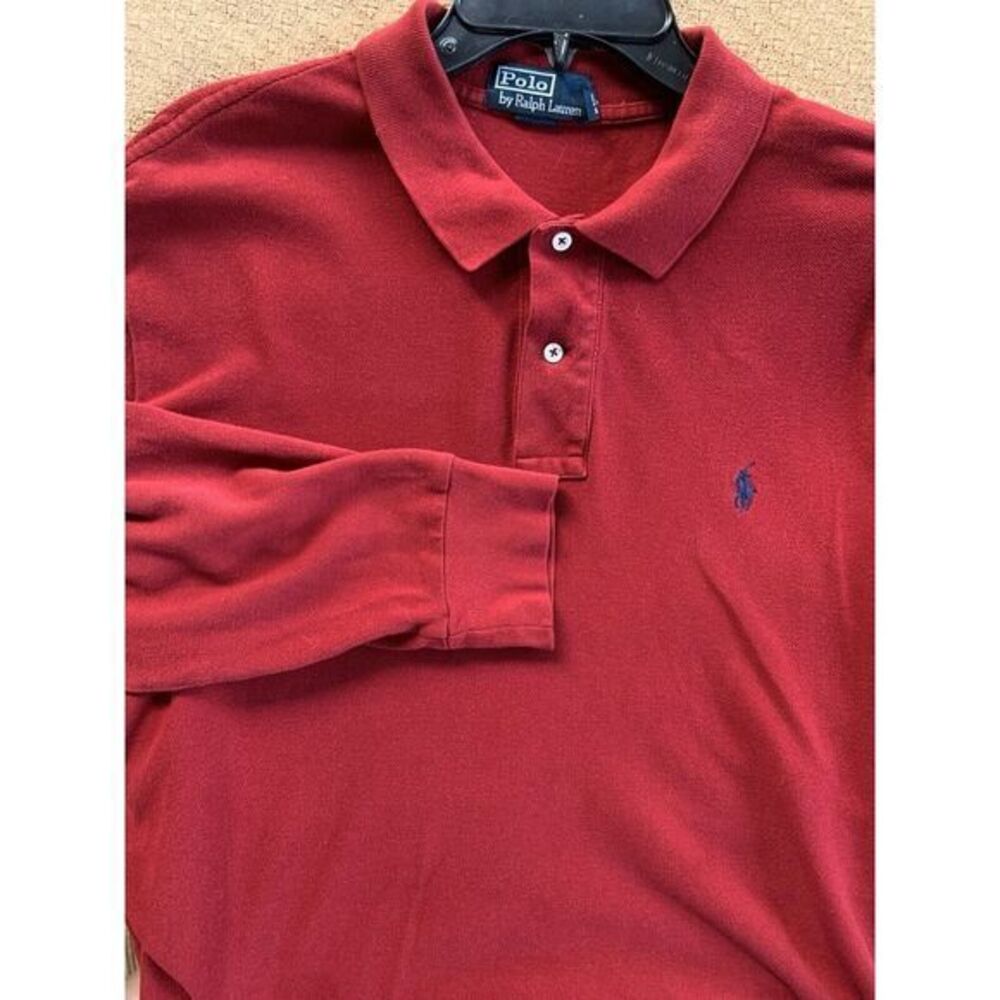 Mens XL Polo By Ralph Lauren Red  Long‎ Sleeve Tshirt Cotton